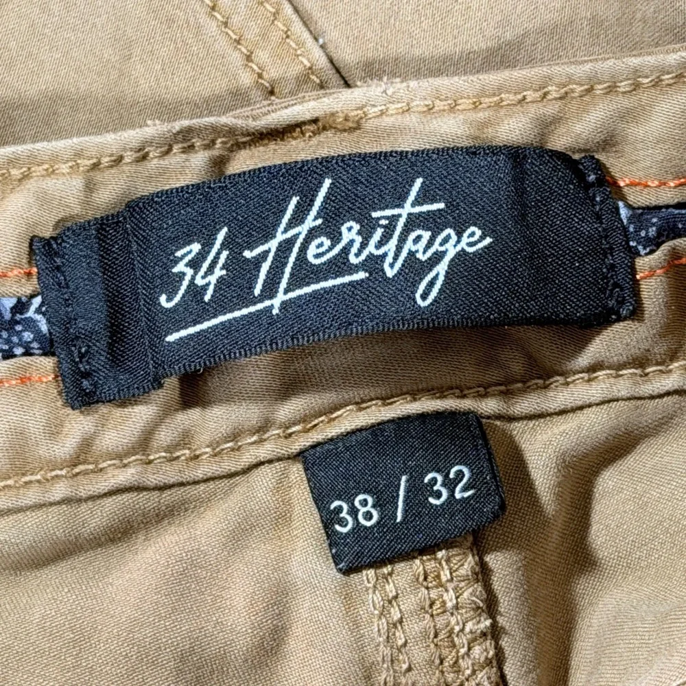 34 Heritage Charisma Pants Men 38x32 Tan Khaki Classic Fit Comfort Rise Trousers